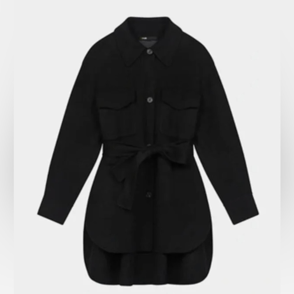 Maje Wool Fringe Coat